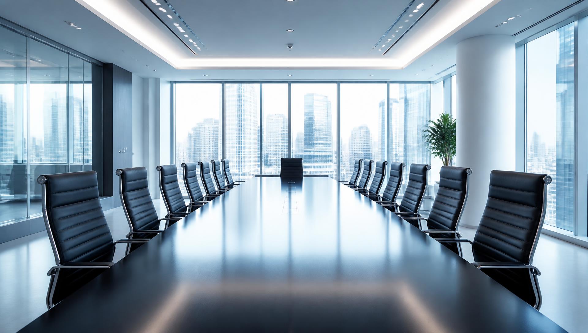 Corporate boardroom secured by professional TSCM bug sweeps